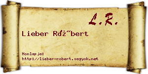 Lieber Róbert névjegykártya